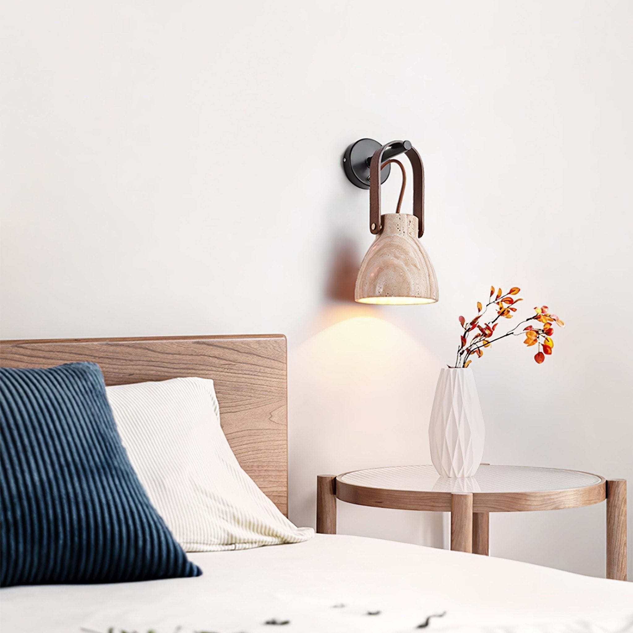 Travertine Lantern Wall Light - Lamp Copper