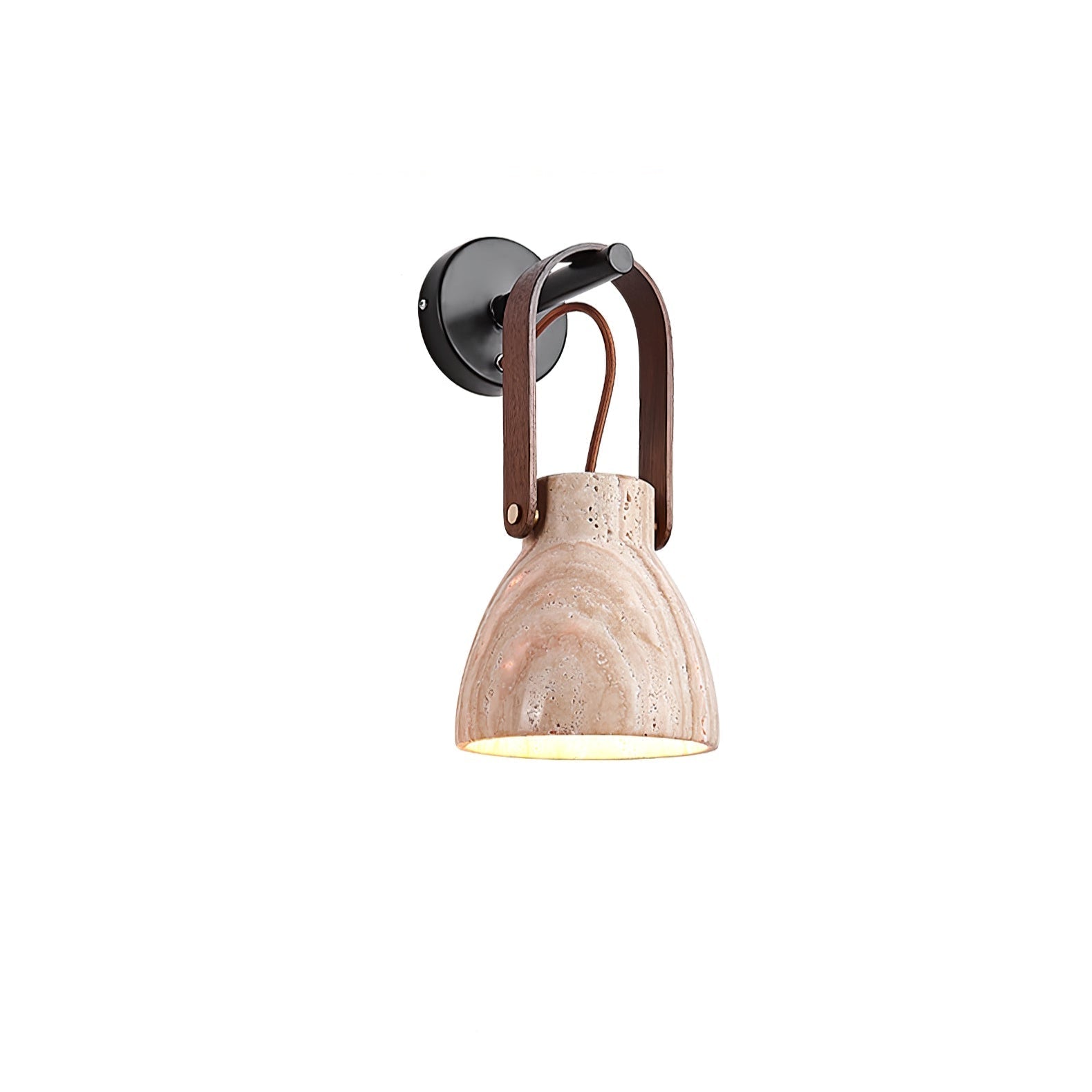 Travertine Lantern Wall Light - Lamp Copper