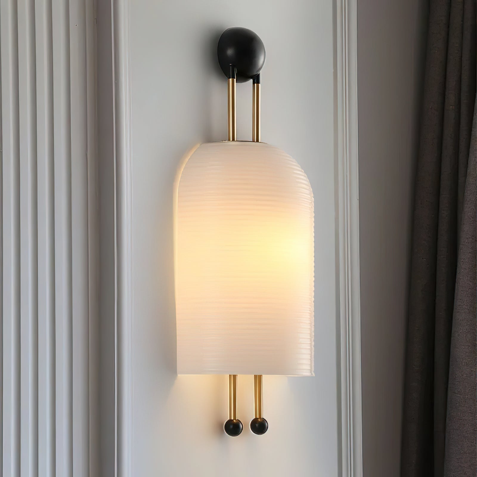 Zelaeora Modern Minimalist Metal Glass Lantern Sconce Wall Lamp - Lamp Copper