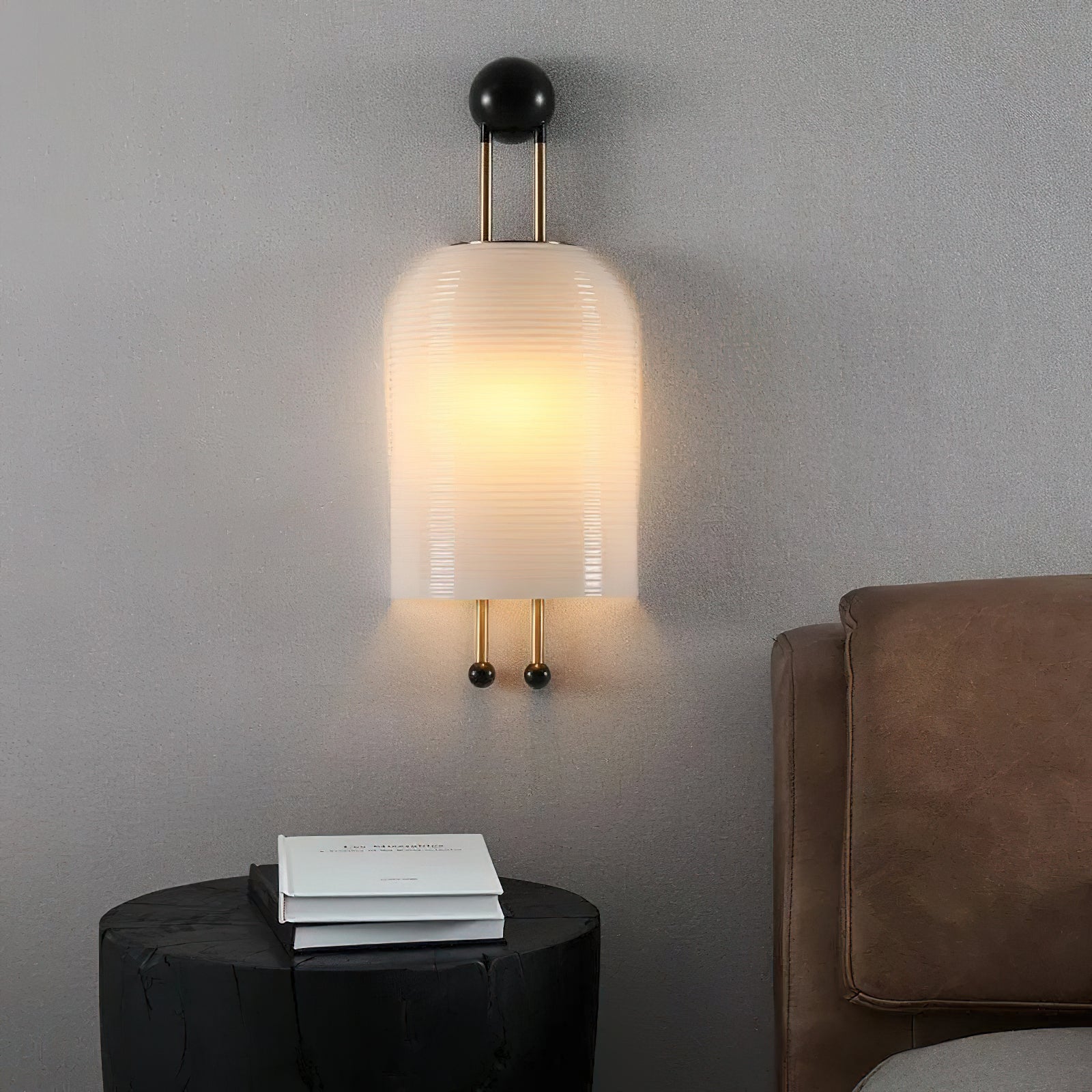 Zelaeora Modern Minimalist Metal Glass Lantern Sconce Wall Lamp - Lamp Copper