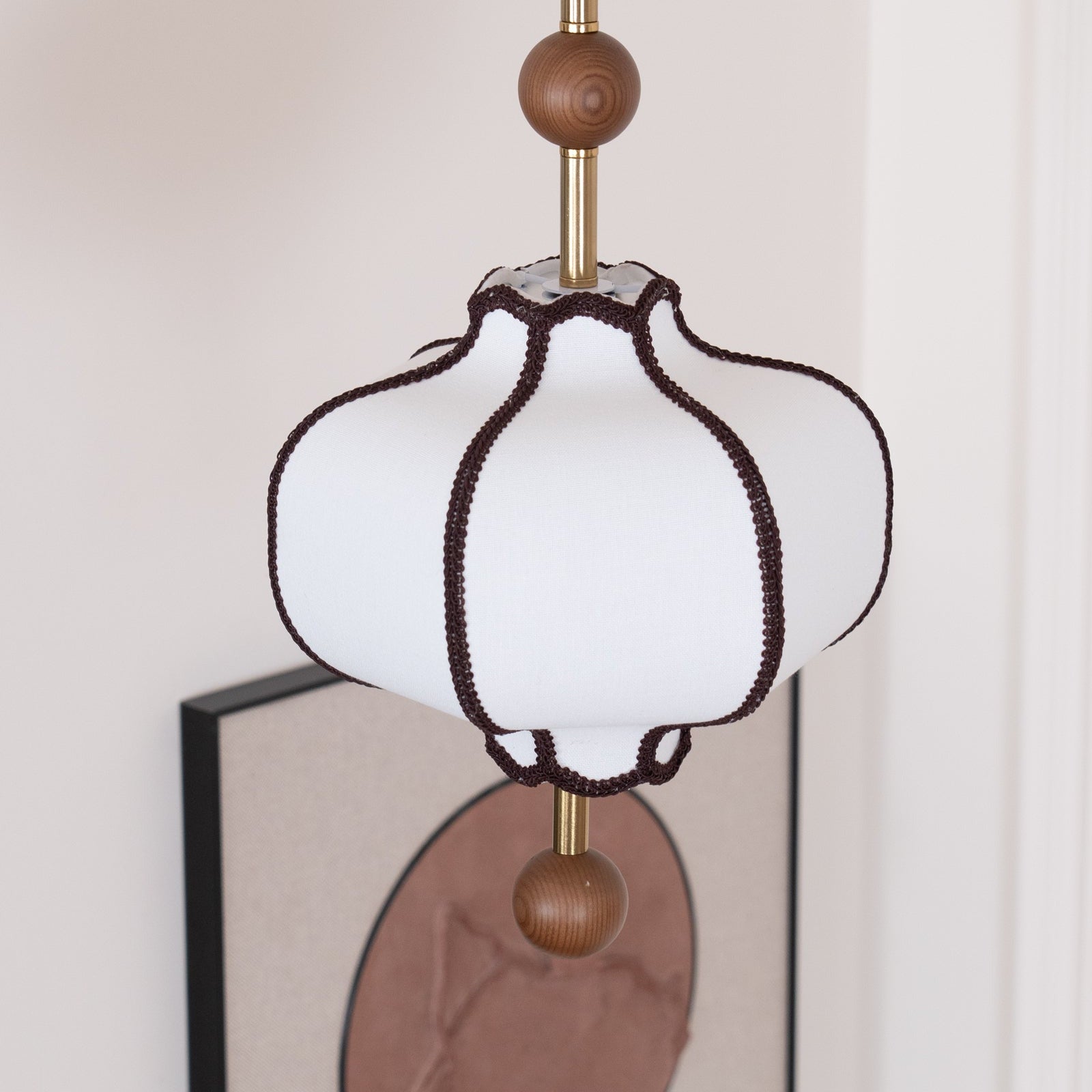 Aura Pendant Light Lantern Fabric - Lamp Copper
