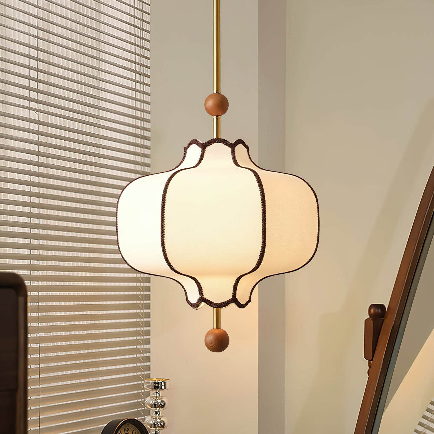 Aura Pendant Light Lantern Fabric - Lamp Copper