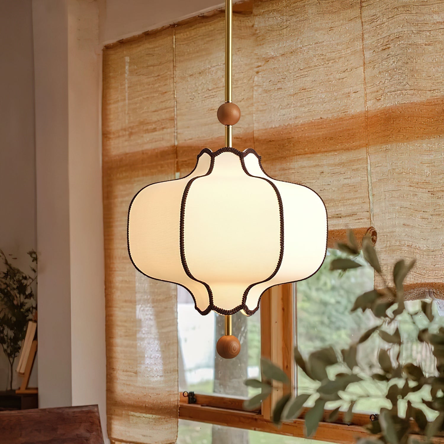 Aura Pendant Light Lantern Fabric - Lamp Copper