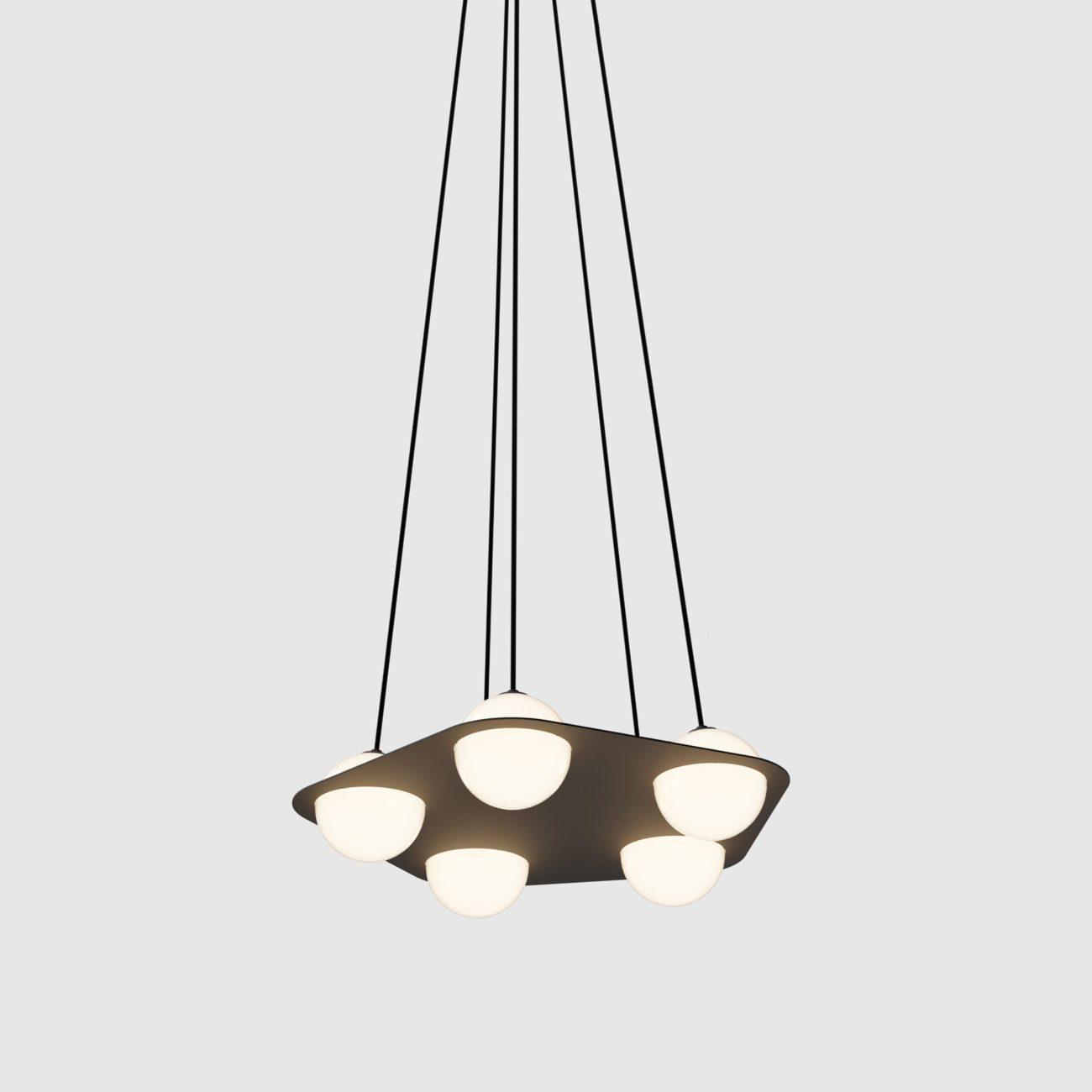 Selan Black Glass Pendant Lamp - Lamp Copper