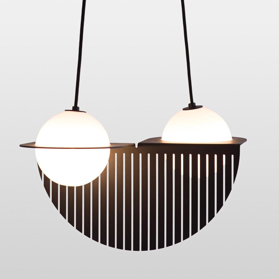 Selan Black Glass Pendant Lamp - Lamp Copper
