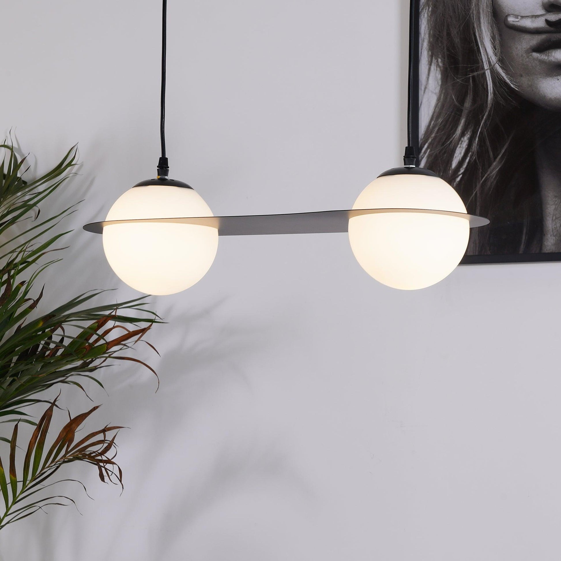 Selan Black Glass Pendant Lamp - Lamp Copper