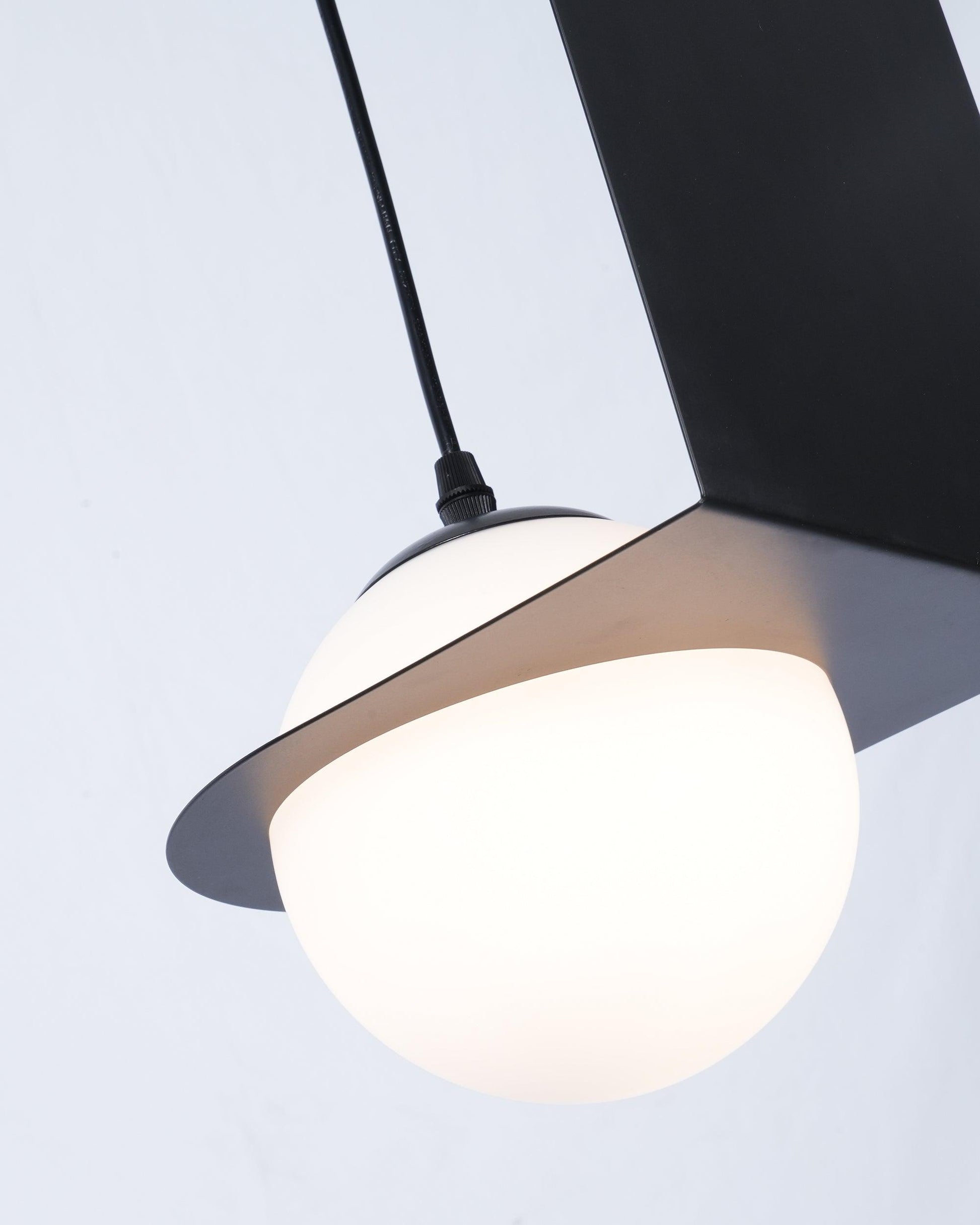 Selan Black Glass Pendant Lamp - Lamp Copper