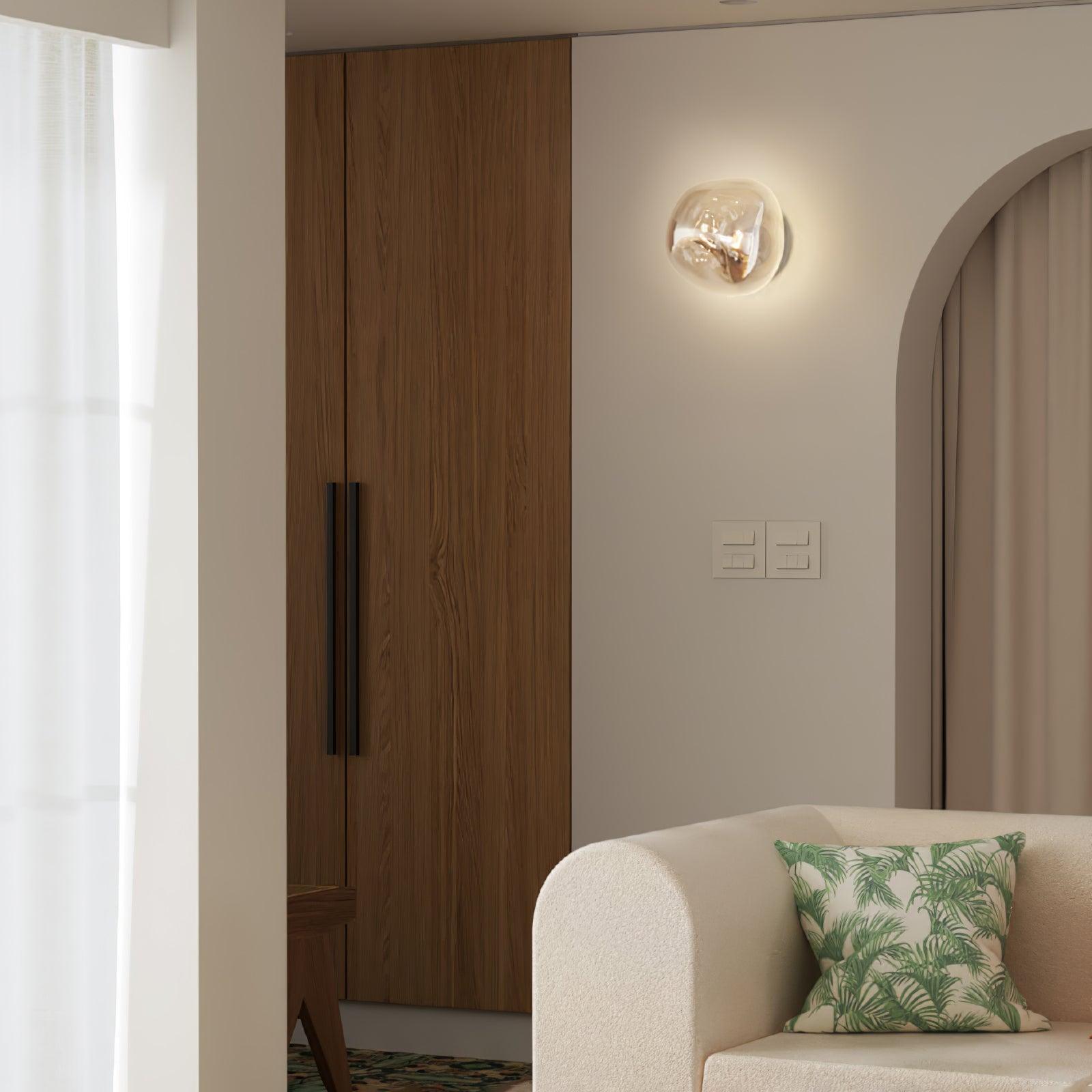 Auden Amber Glass Wall Lamp - Lamp Copper