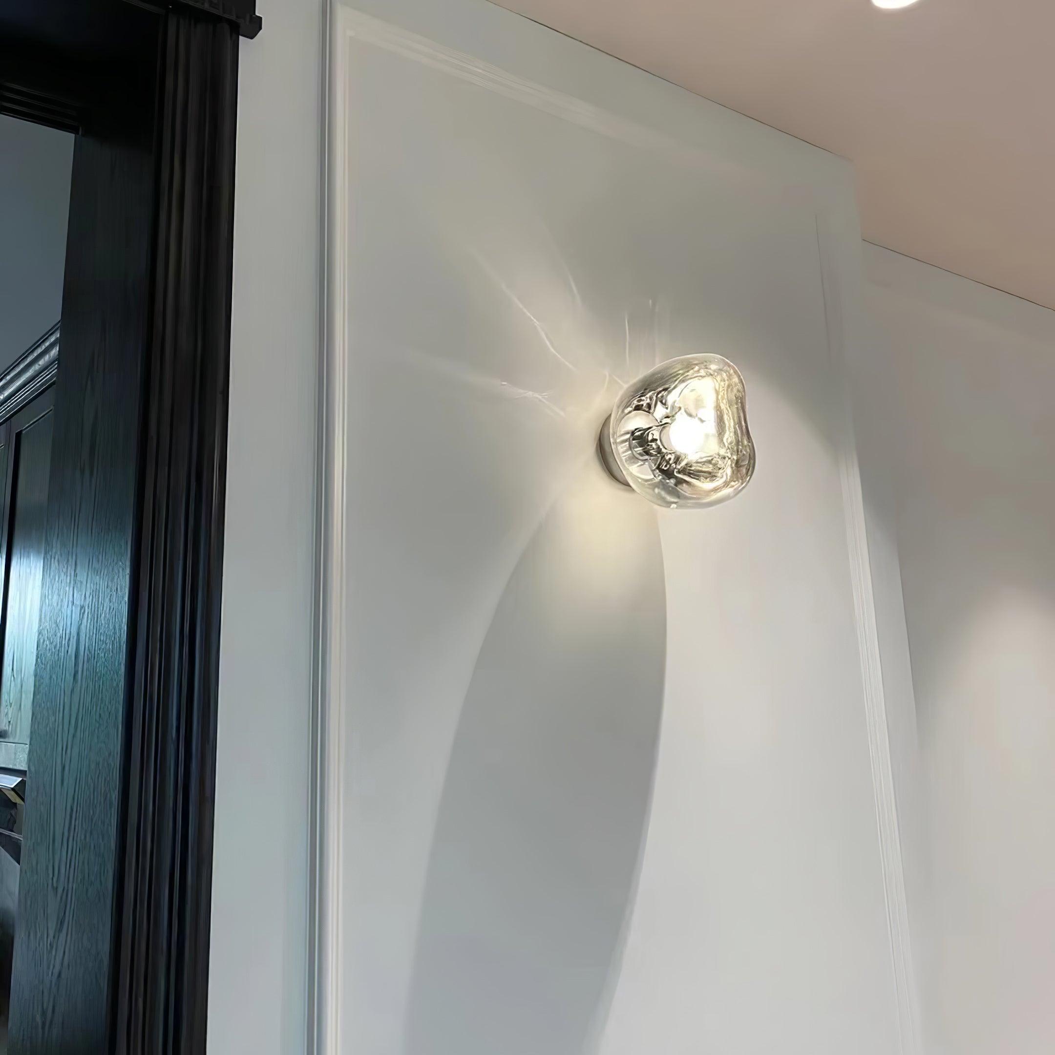 Auden Amber Glass Wall Lamp - Lamp Copper