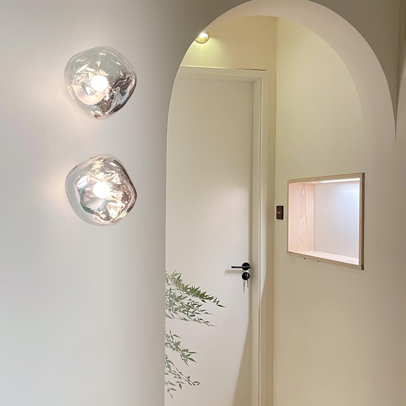 Auden Amber Glass Wall Lamp - Lamp Copper