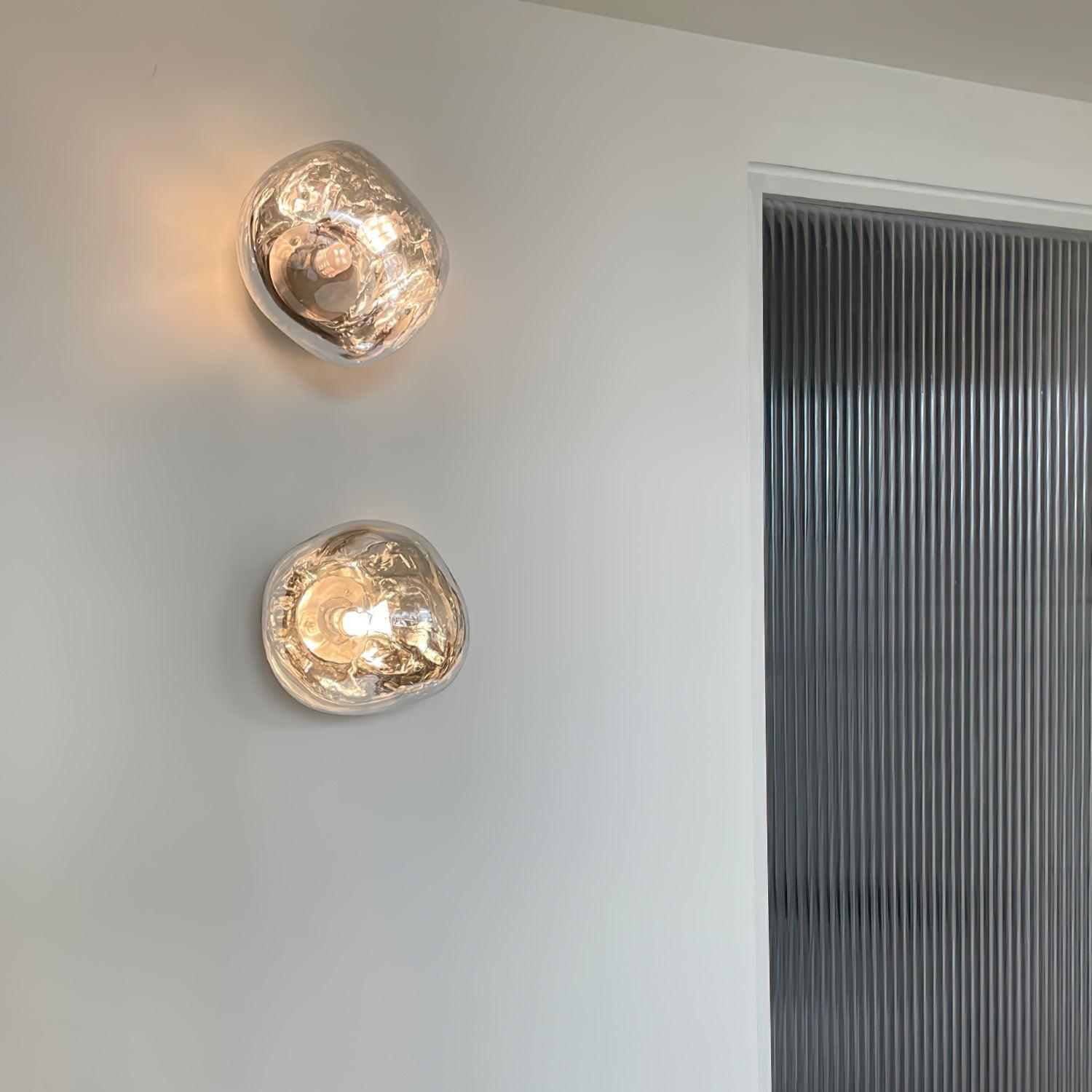 Auden Amber Glass Wall Lamp - Lamp Copper
