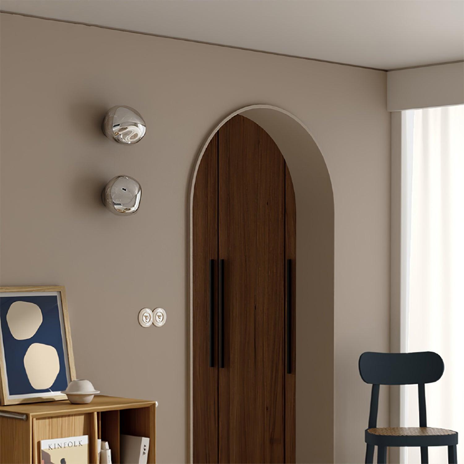 Auden Amber Glass Wall Lamp - Lamp Copper