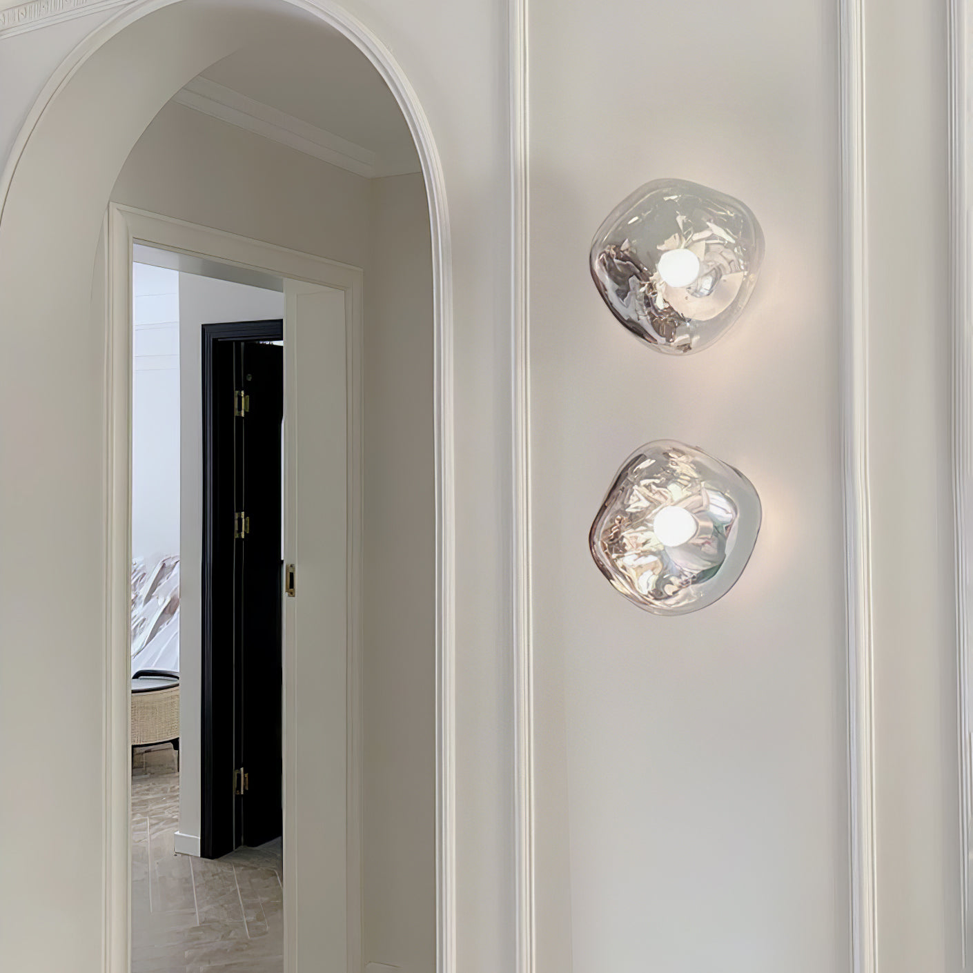 Auden Amber Glass Wall Lamp - Lamp Copper