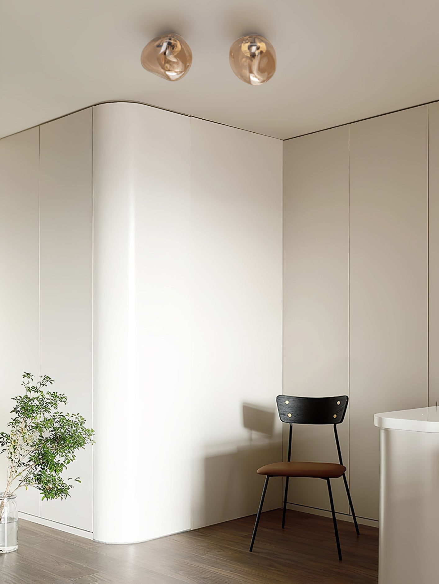 Auden Amber Glass Wall Lamp - Lamp Copper