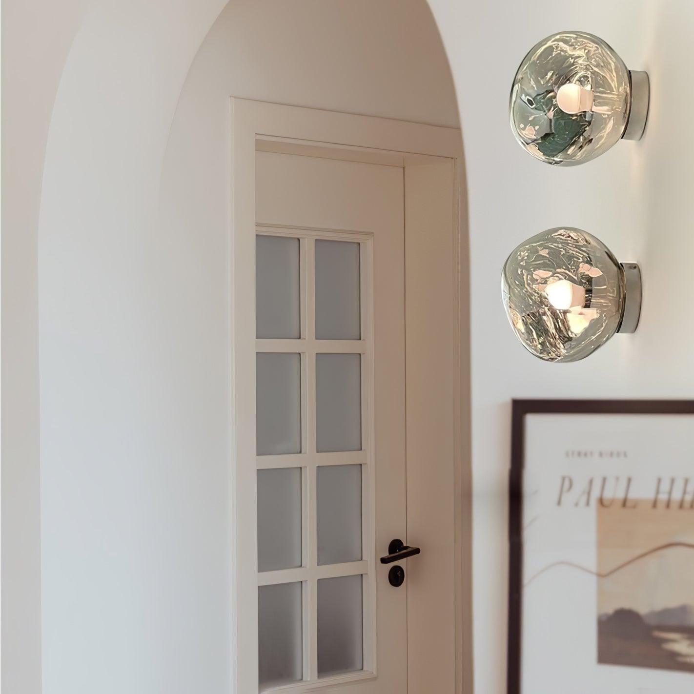 Auden Amber Glass Wall Lamp - Lamp Copper