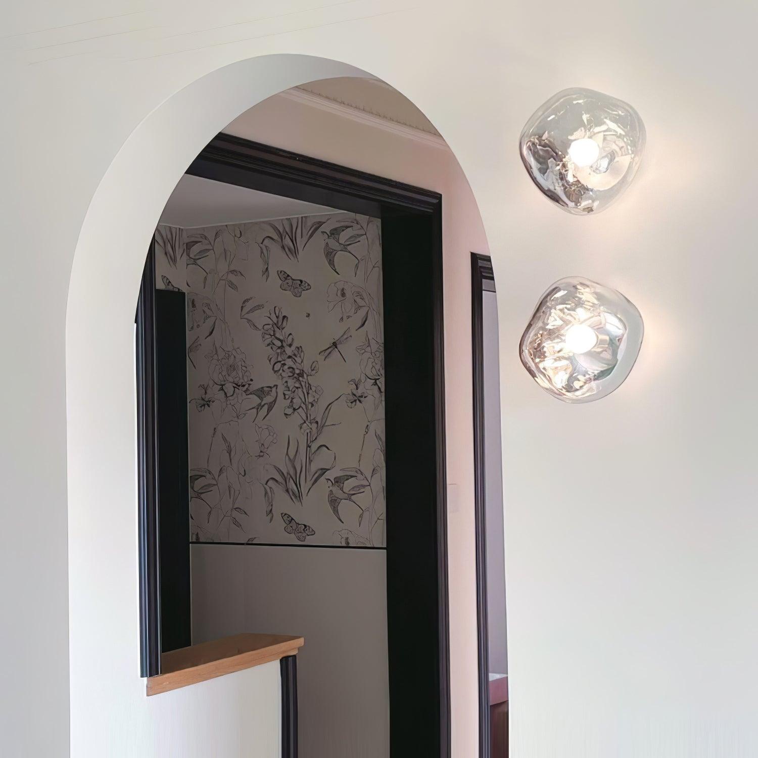 Auden Amber Glass Wall Lamp - Lamp Copper