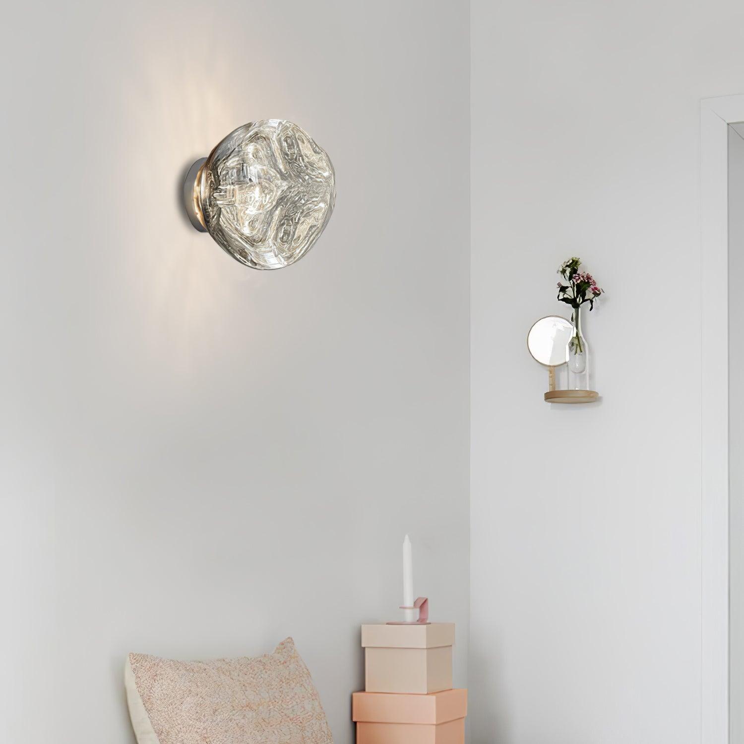 Auden Amber Glass Wall Lamp - Lamp Copper