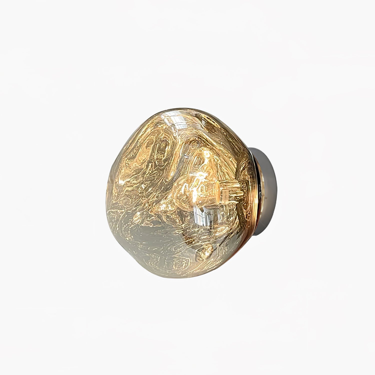 Auden Amber Glass Wall Lamp - Lamp Copper