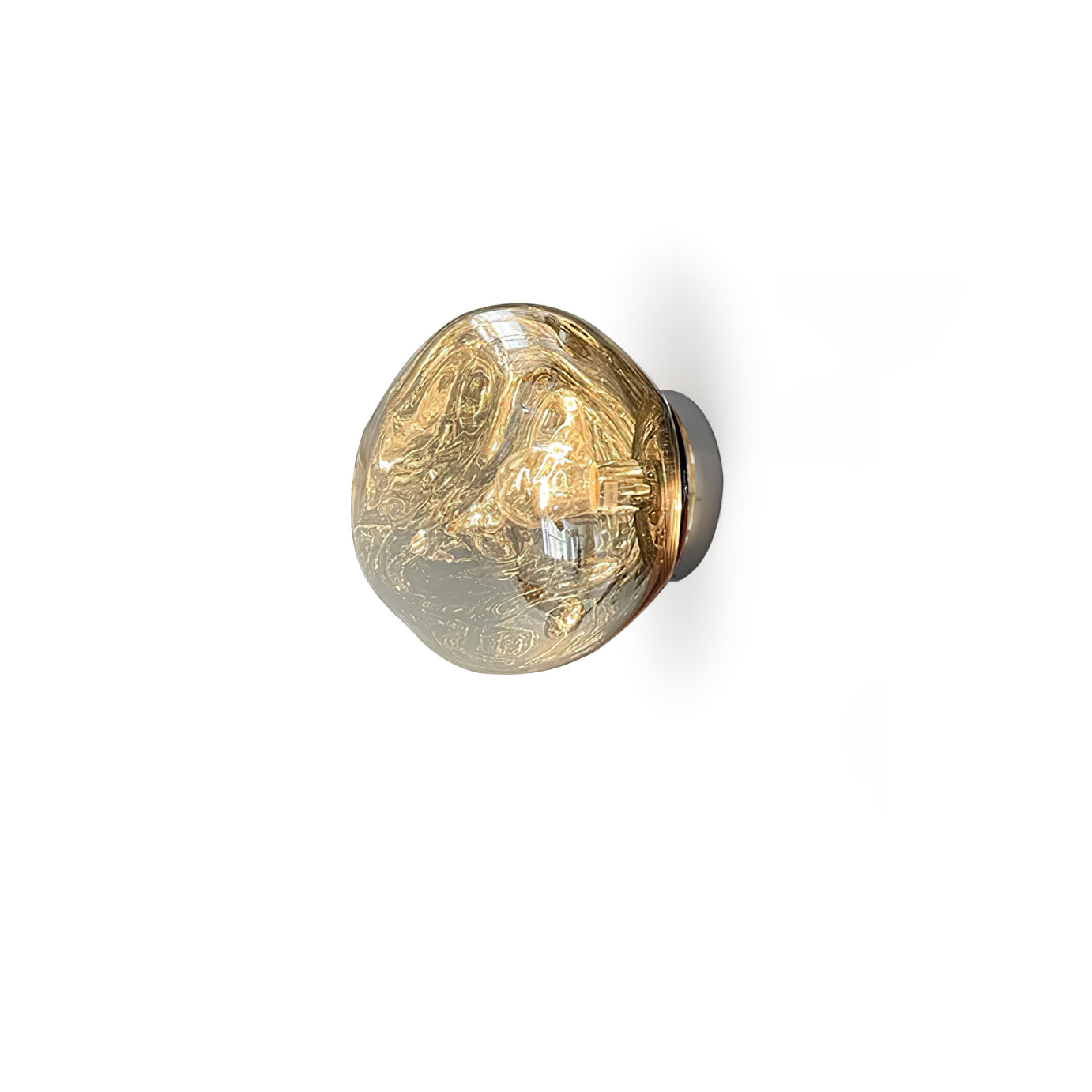Auden Amber Glass Wall Lamp - Lamp Copper