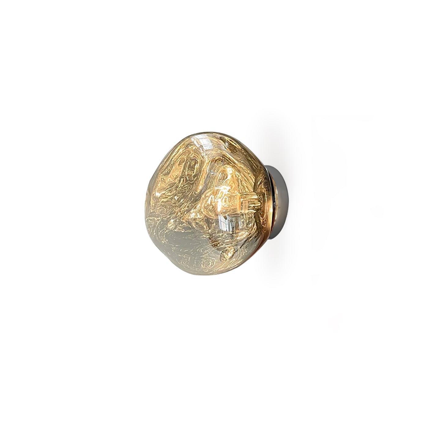Auden Amber Glass Wall Lamp - Lamp Copper