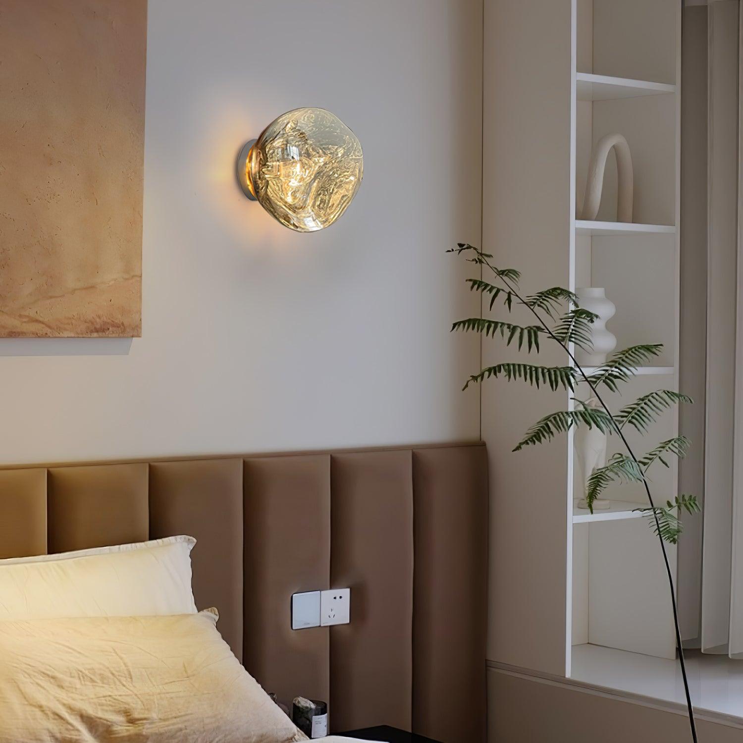 Auden Amber Glass Wall Lamp - Lamp Copper
