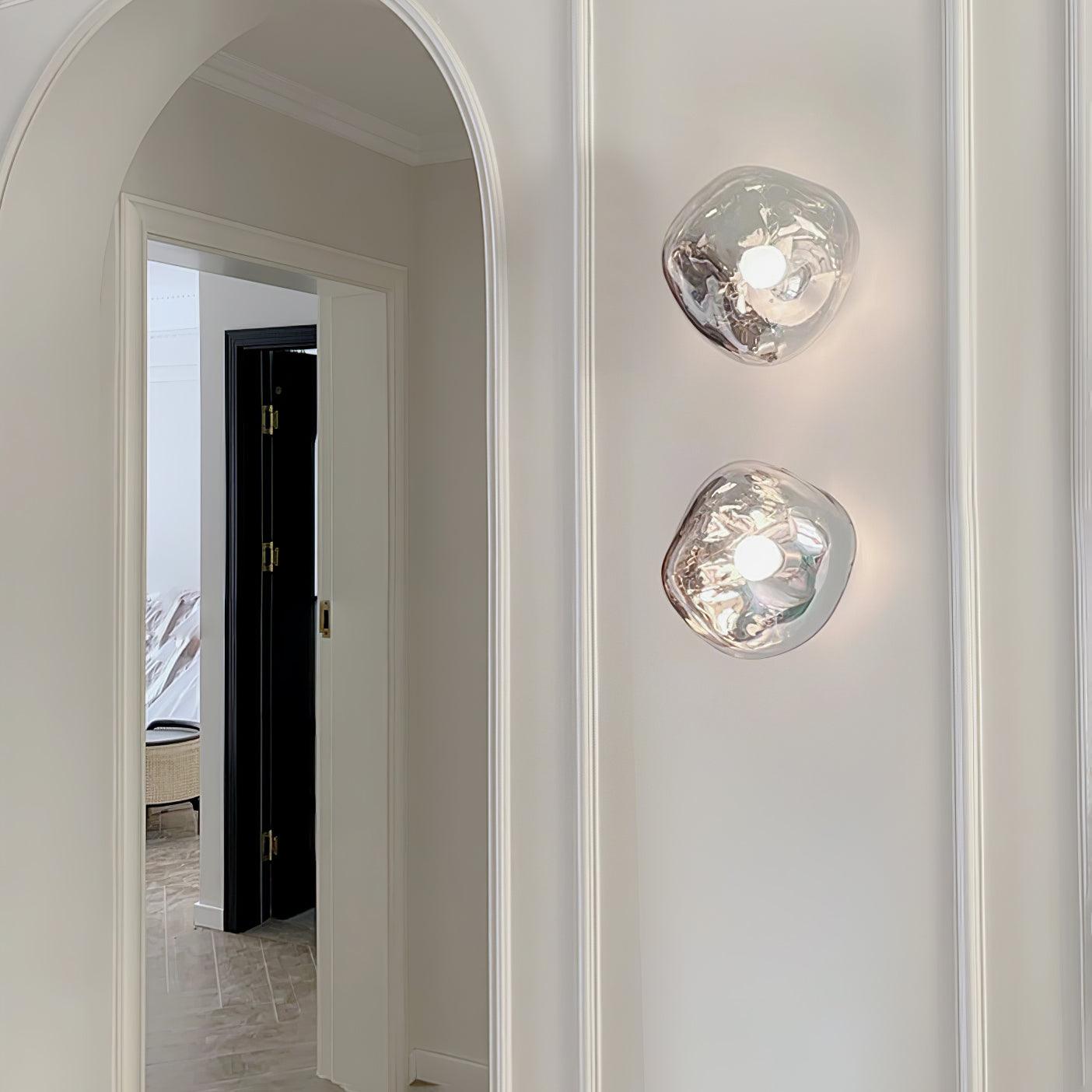 Auden Amber Glass Wall Lamp - Lamp Copper