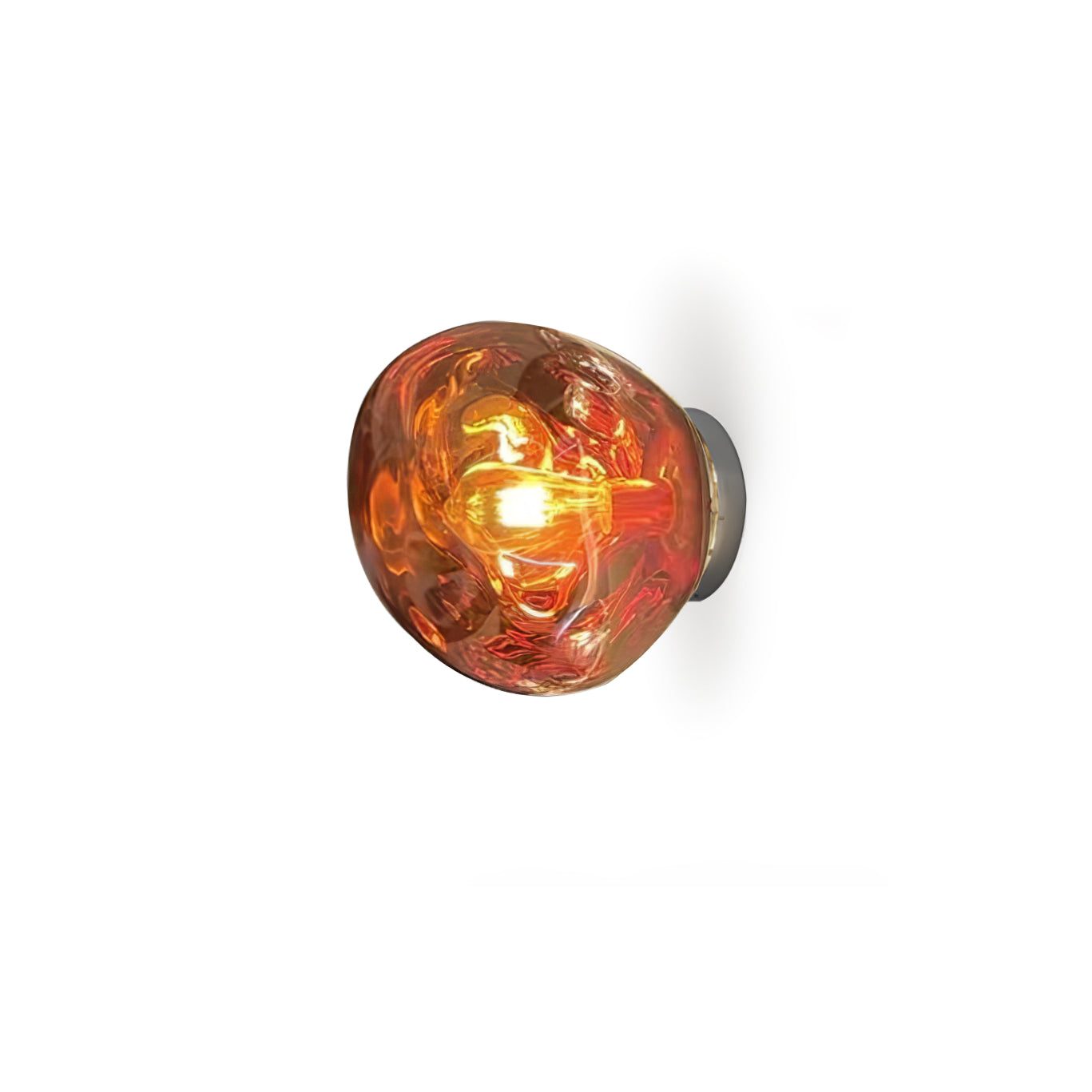 Auden Amber Glass Wall Lamp - Lamp Copper