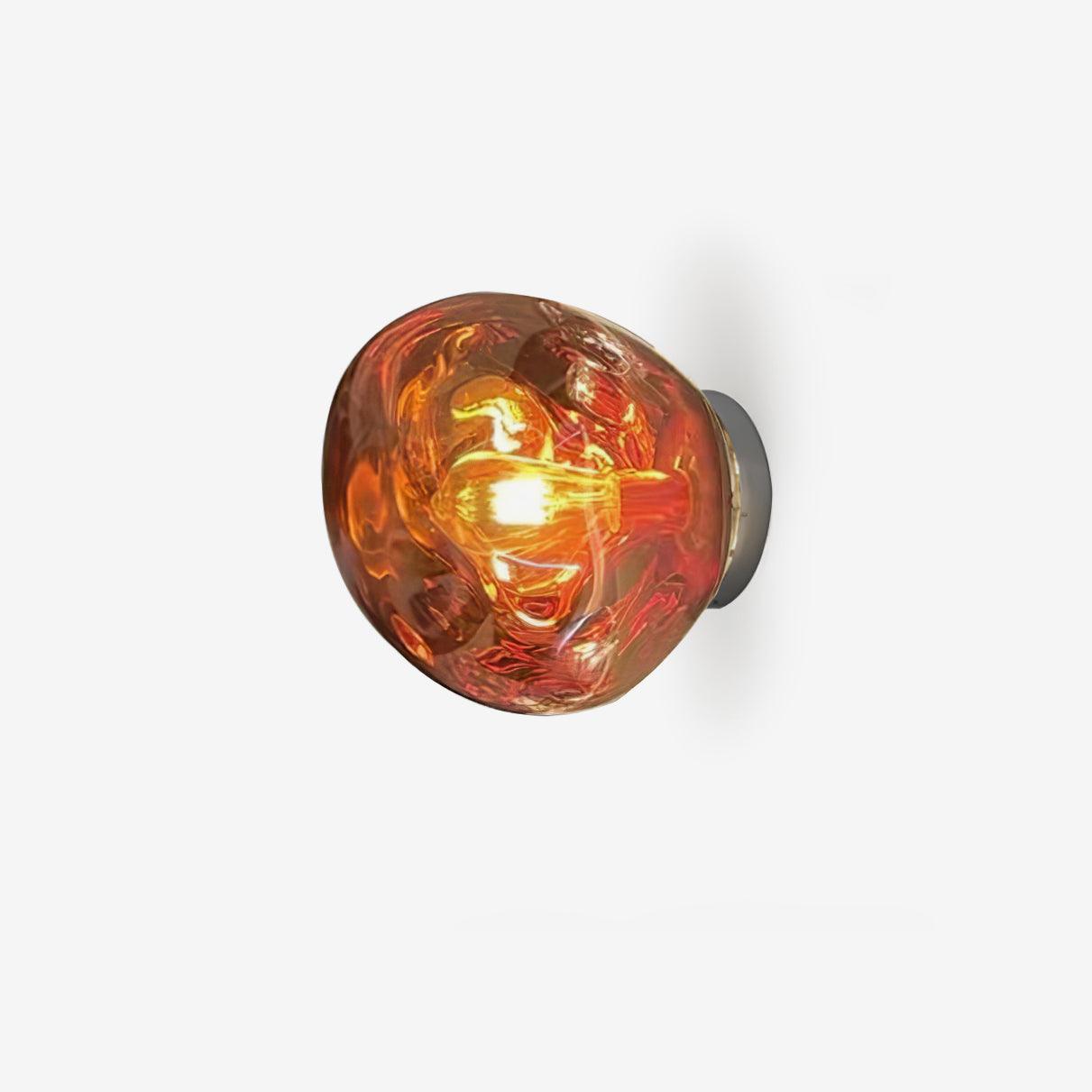 Auden Amber Glass Wall Lamp - Lamp Copper