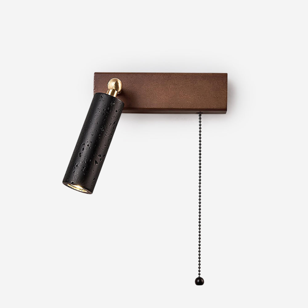 Ritta Wall Lamp Black Travertine Spotlight - Lamp Copper