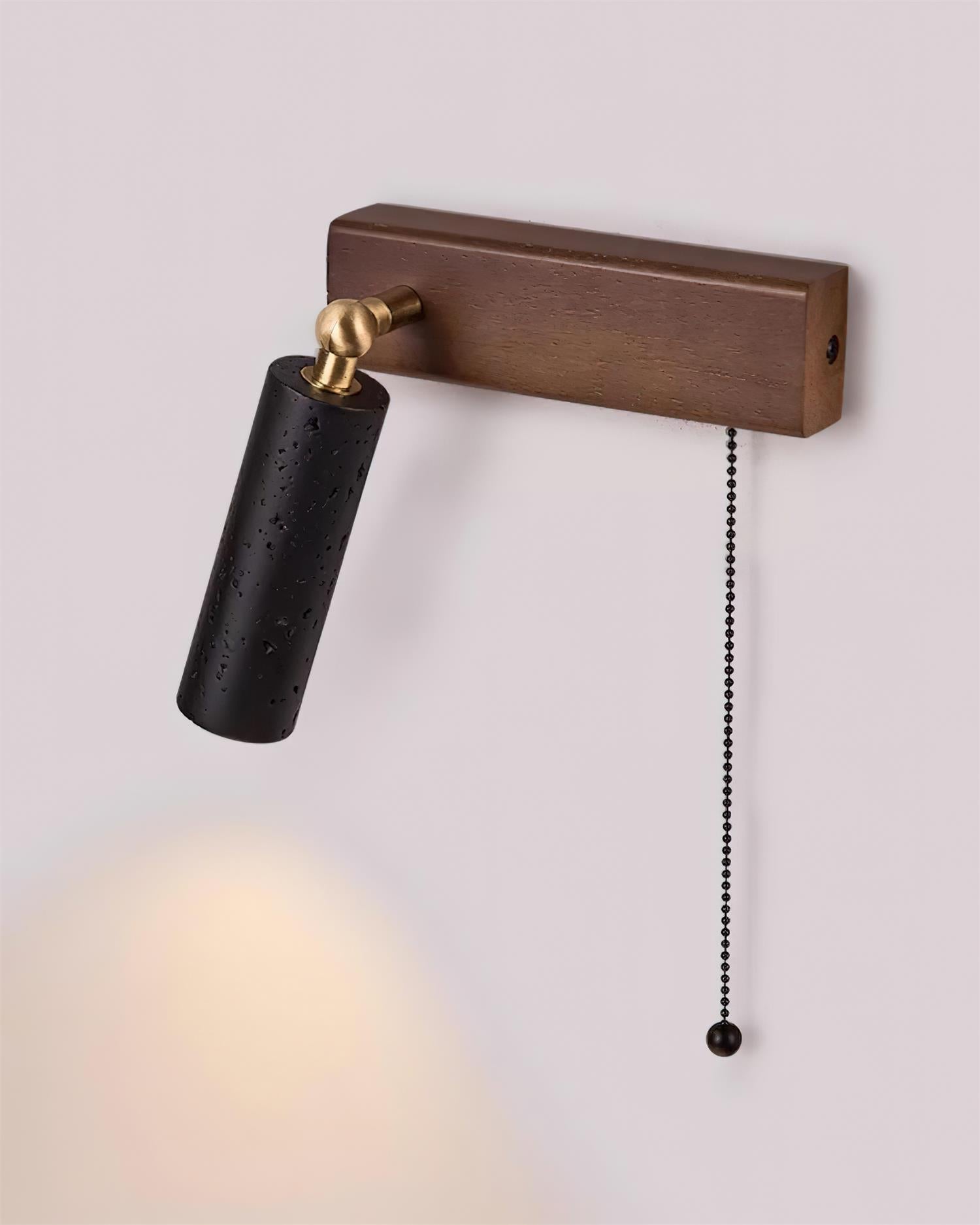 Ritta Wall Lamp Black Travertine Spotlight - Lamp Copper