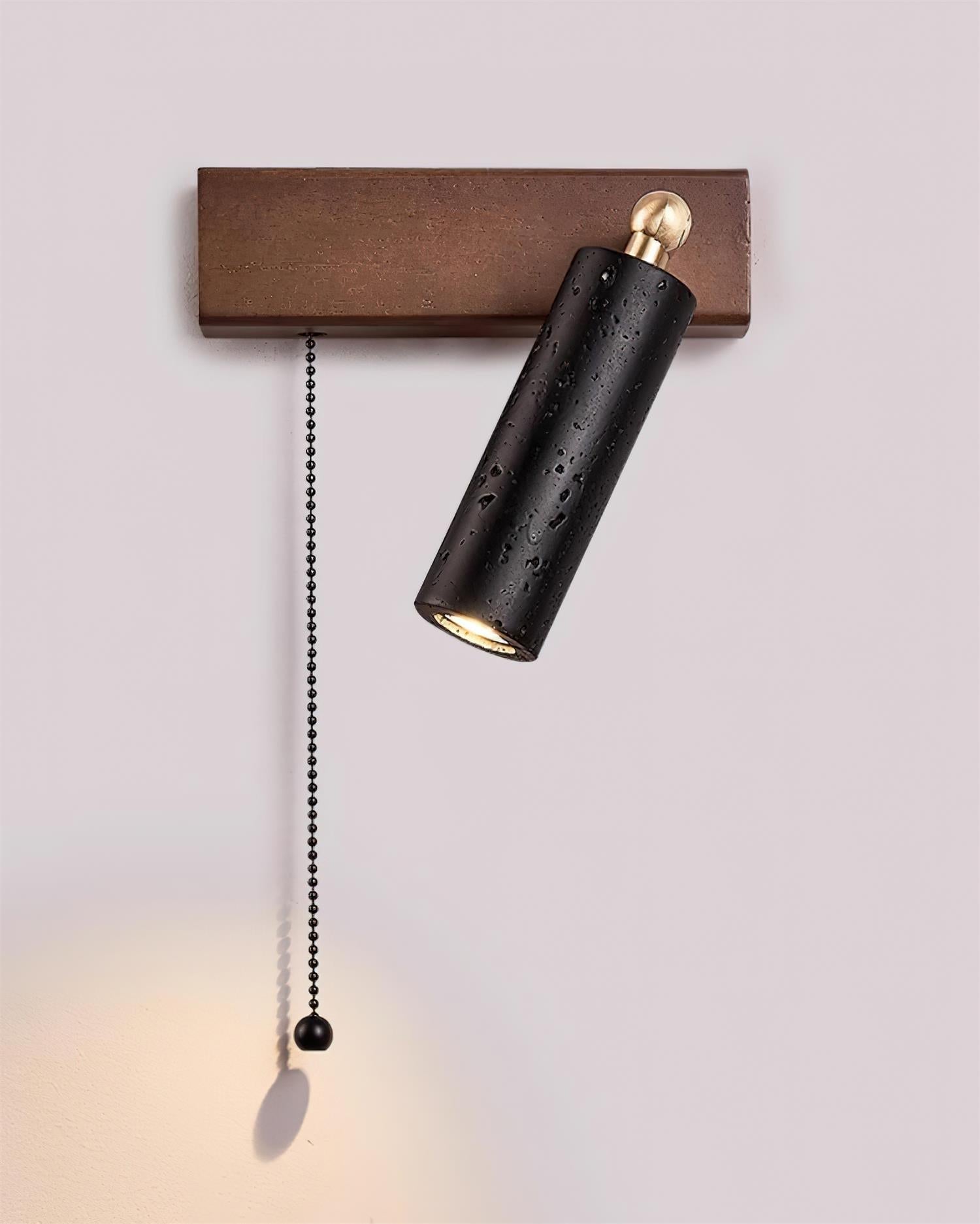 Ritta Wall Lamp Black Travertine Spotlight - Lamp Copper