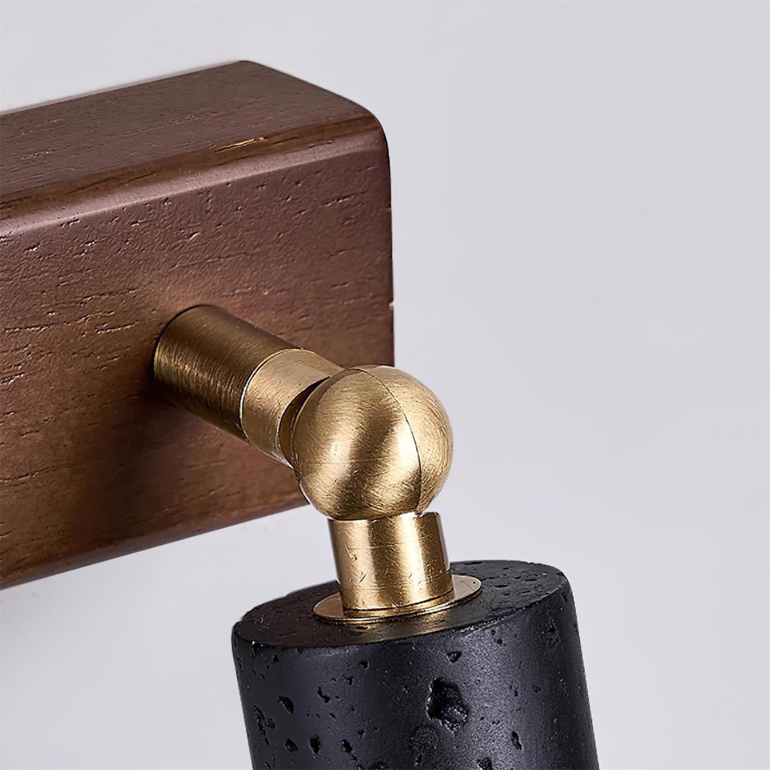 Ritta Wall Lamp Black Travertine Spotlight - Lamp Copper
