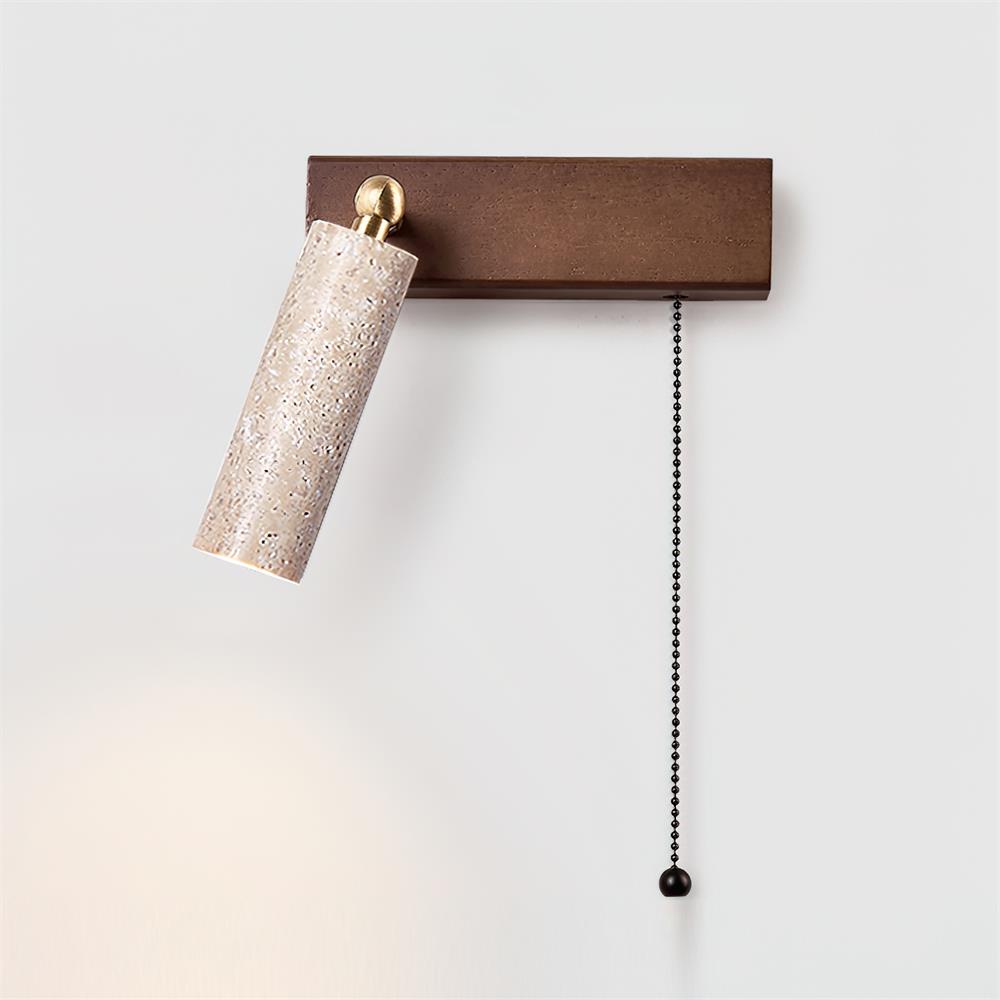 Ritta Wall Lamp Black Travertine Spotlight - Lamp Copper