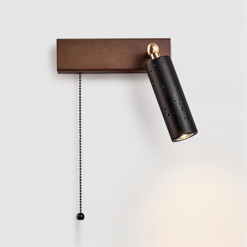 Ritta Wall Lamp Black Travertine Spotlight - Lamp Copper