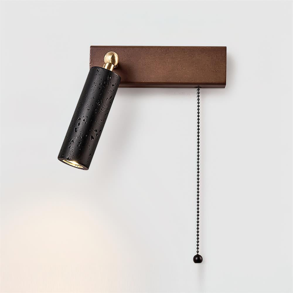 Ritta Wall Lamp Black Travertine Spotlight - Lamp Copper