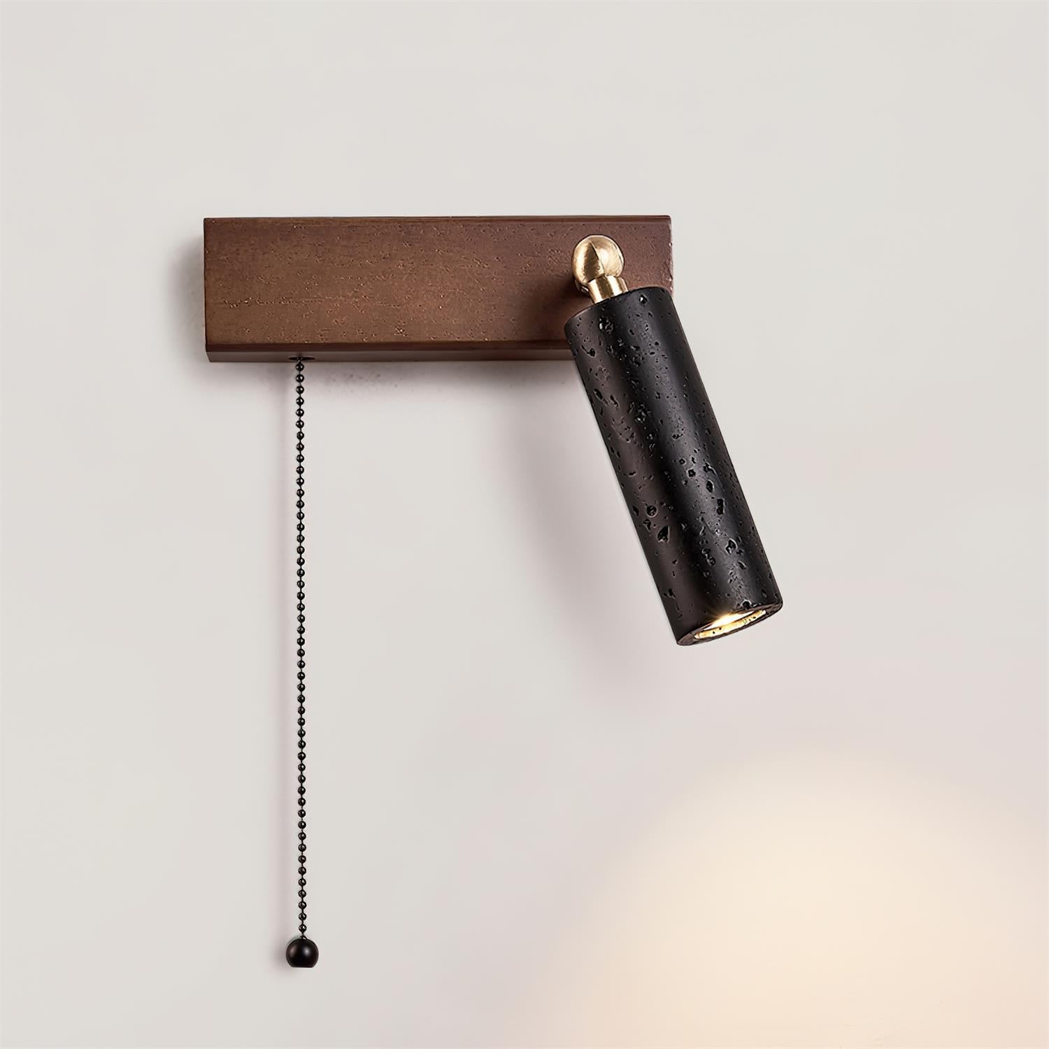 Ritta Wall Lamp Black Travertine Spotlight - Lamp Copper