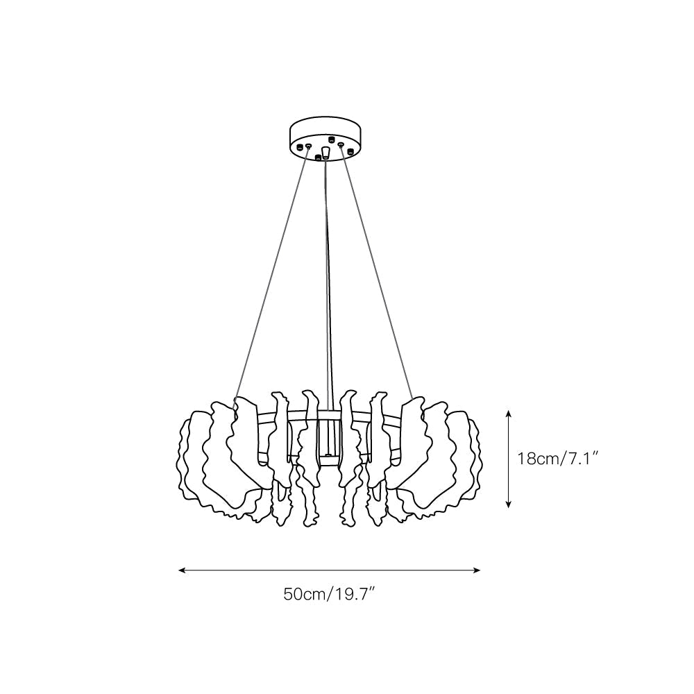 Ulcarir Luxury Leaf Glass Acrylic Chandelier - Lamp Copper