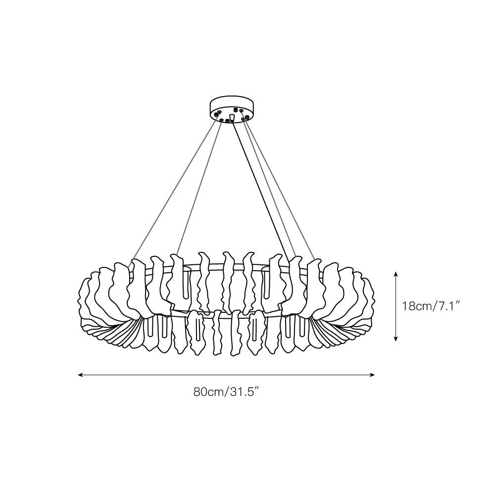 Ulcarir Luxury Leaf Glass Acrylic Chandelier - Lamp Copper