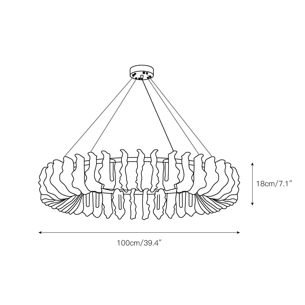 Ulcarir Luxury Leaf Glass Acrylic Chandelier - Lamp Copper