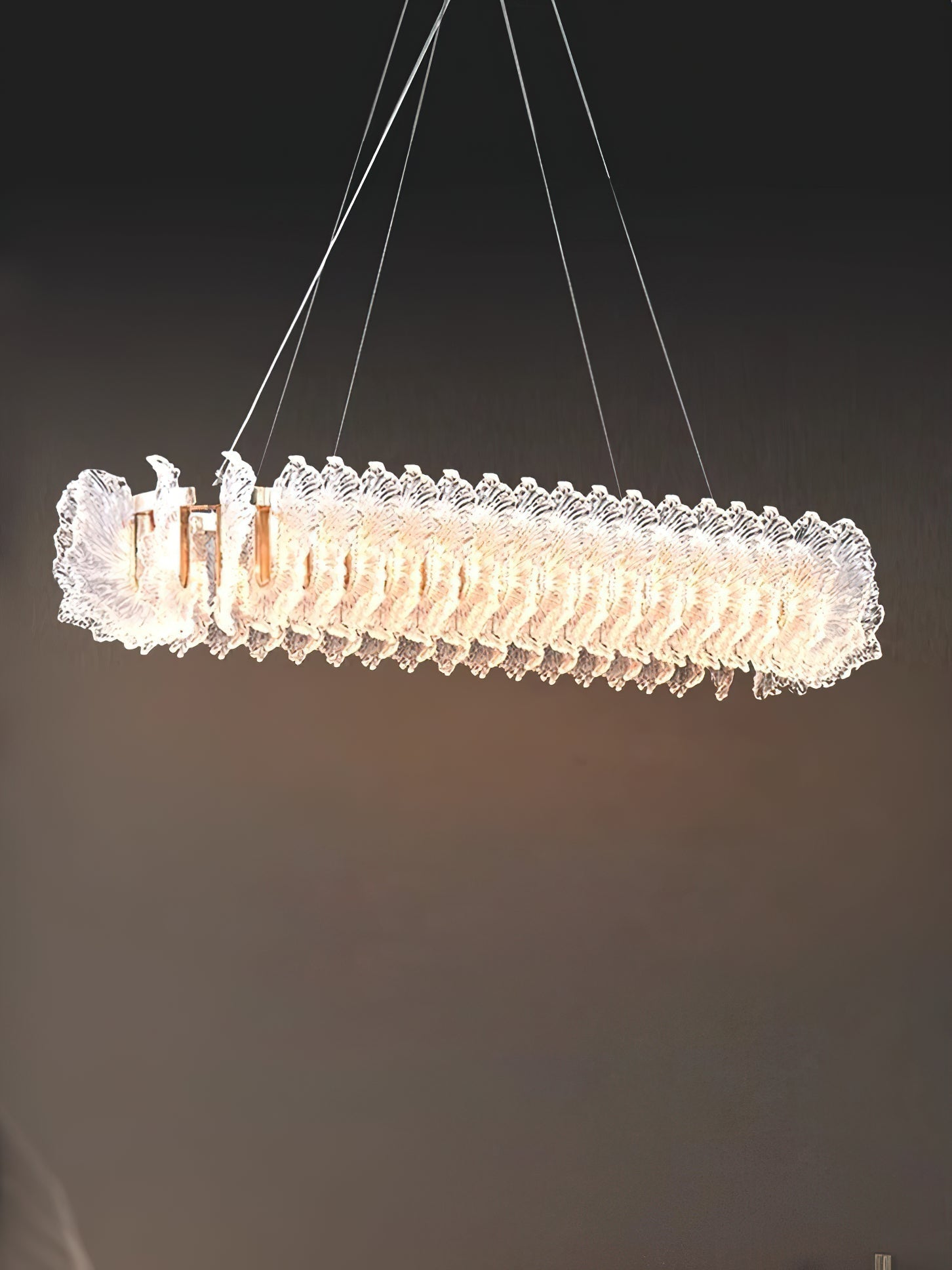 Ulcarir Luxury Leaf Glass Acrylic Chandelier - Lamp Copper