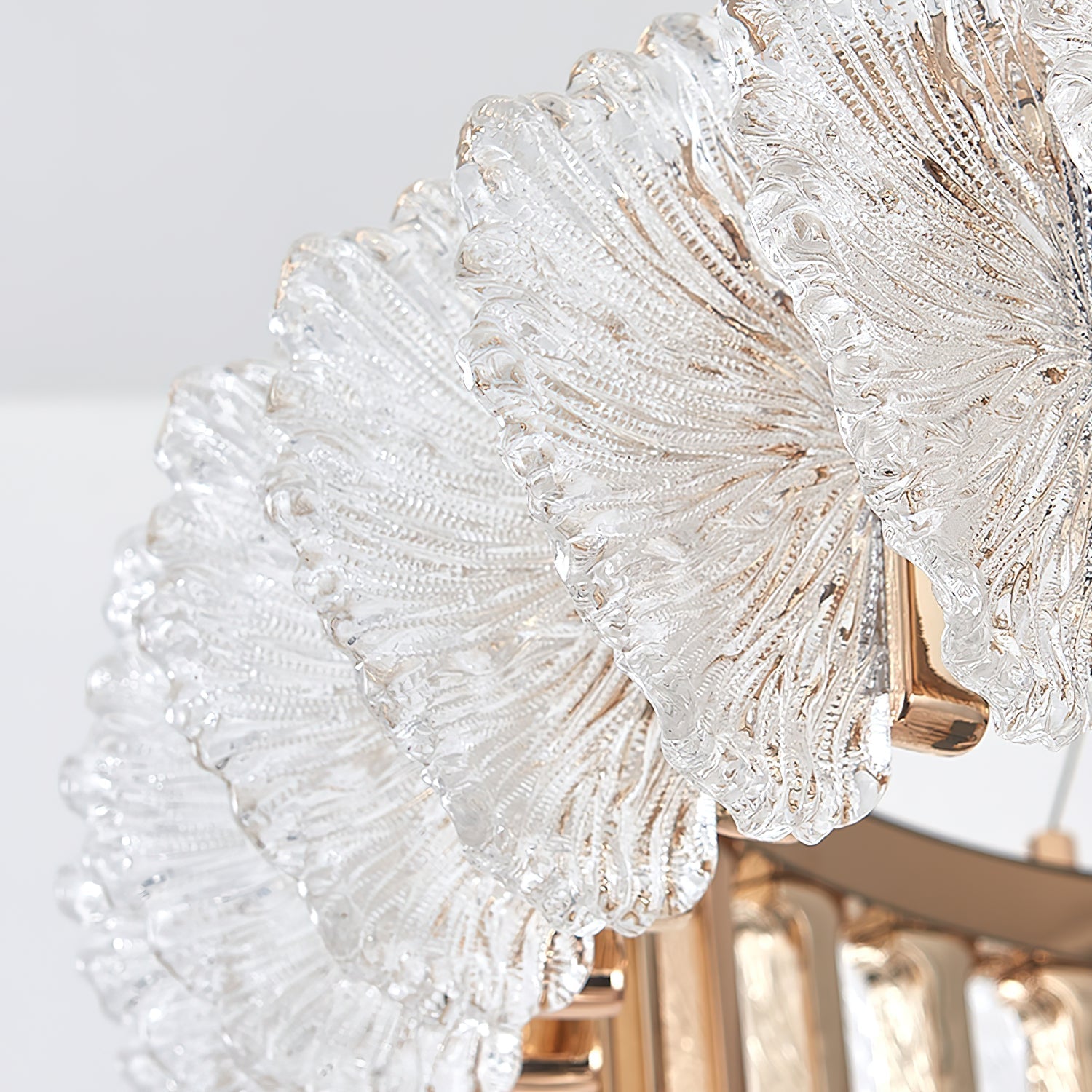 Ulcarir Luxury Leaf Glass Acrylic Chandelier - Lamp Copper