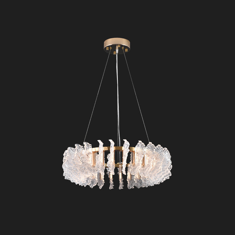 Ulcarir Luxury Leaf Glass Acrylic Chandelier - Lamp Copper