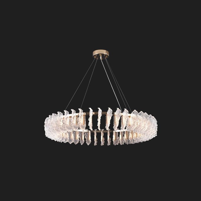 Ulcarir Luxury Leaf Glass Acrylic Chandelier - Lamp Copper