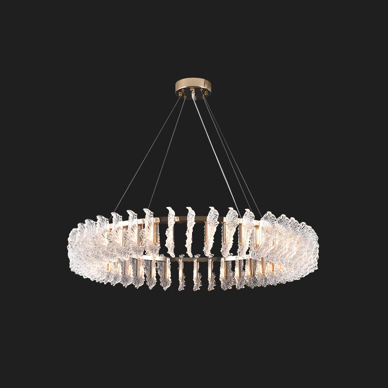 Ulcarir Luxury Leaf Glass Acrylic Chandelier - Lamp Copper
