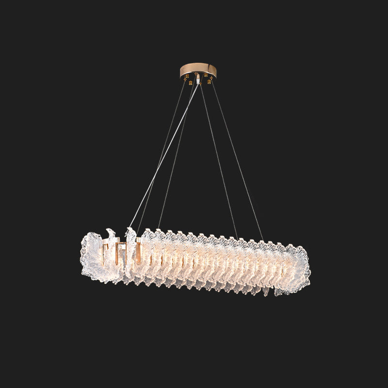 Ulcarir Luxury Leaf Glass Acrylic Chandelier - Lamp Copper