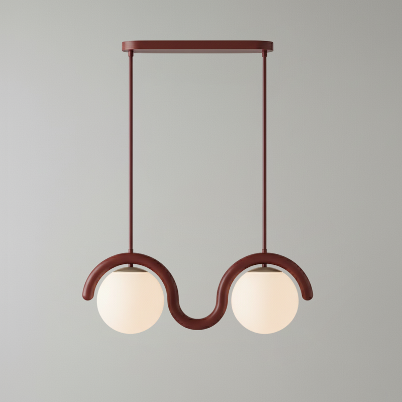 Uveta Linear Chandelier Red&Silver