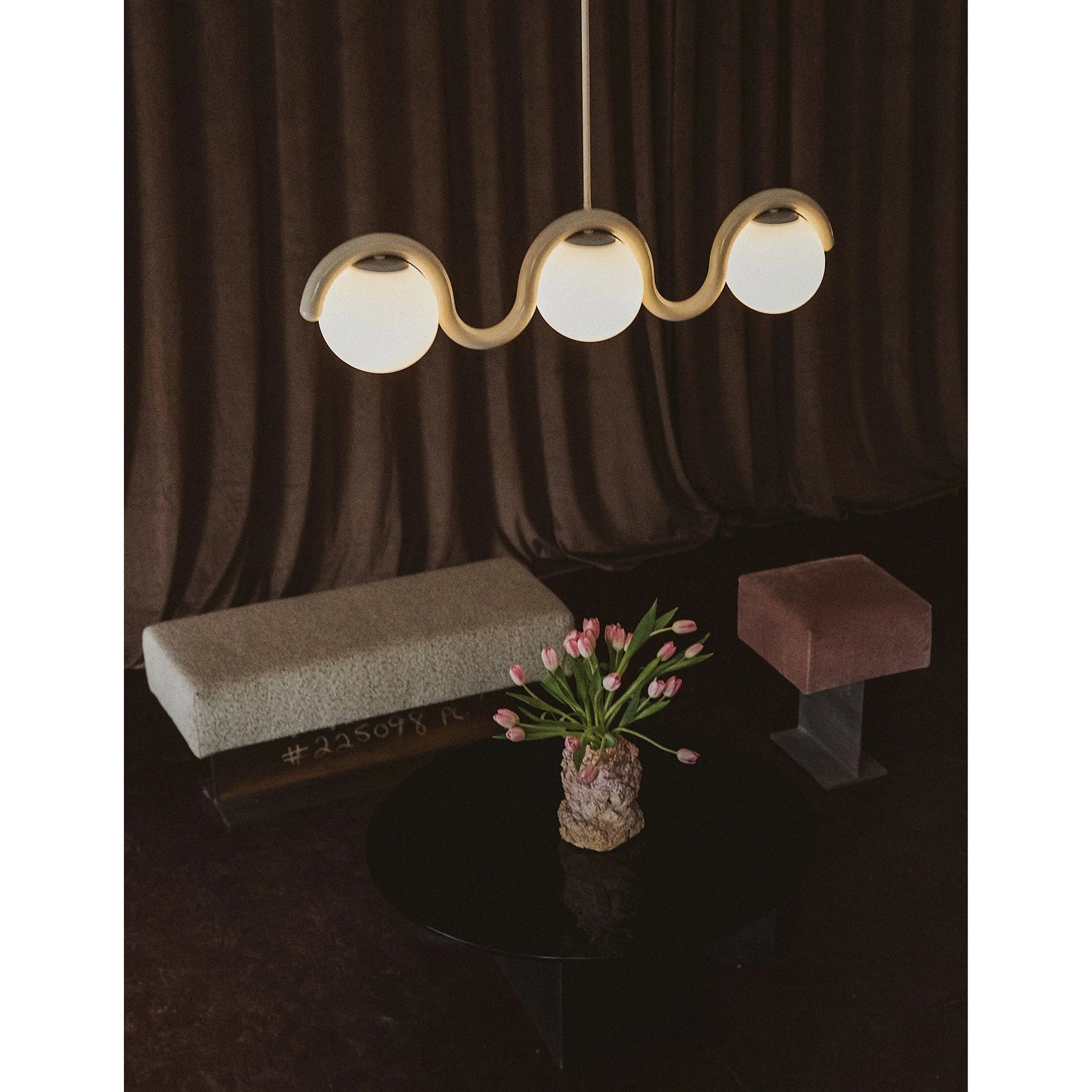 Citheis Individual Creativity Linear Glass Chandelier - Lamp Copper
