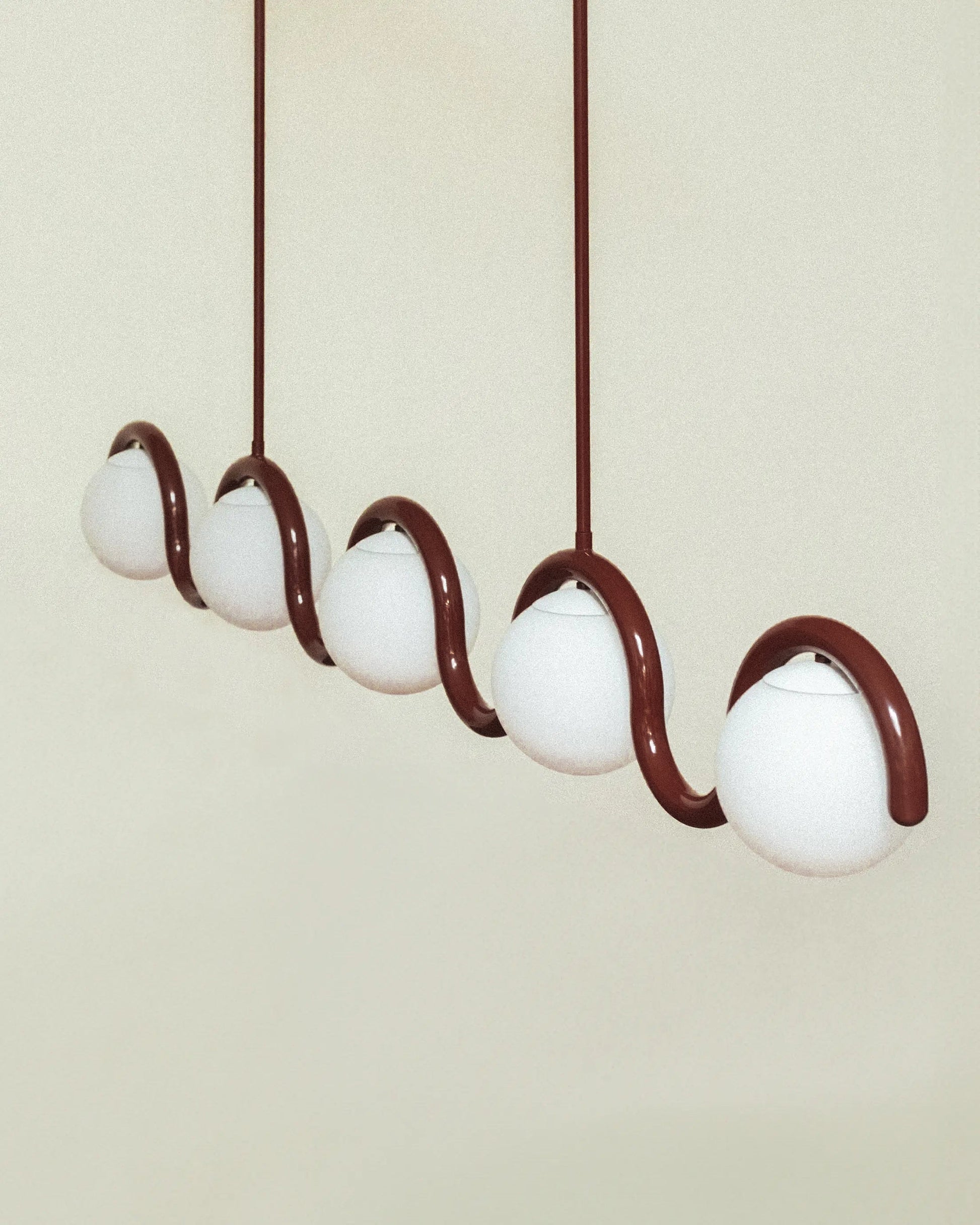 Citheis Individual Creativity Linear Glass Chandelier - Lamp Copper