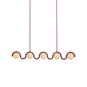Uveta Linear Chandelier Red&Silver - Lamp Copper