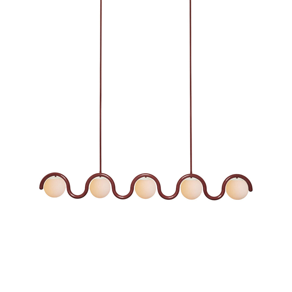 Uveta Linear Chandelier Red&Silver - Lamp Copper